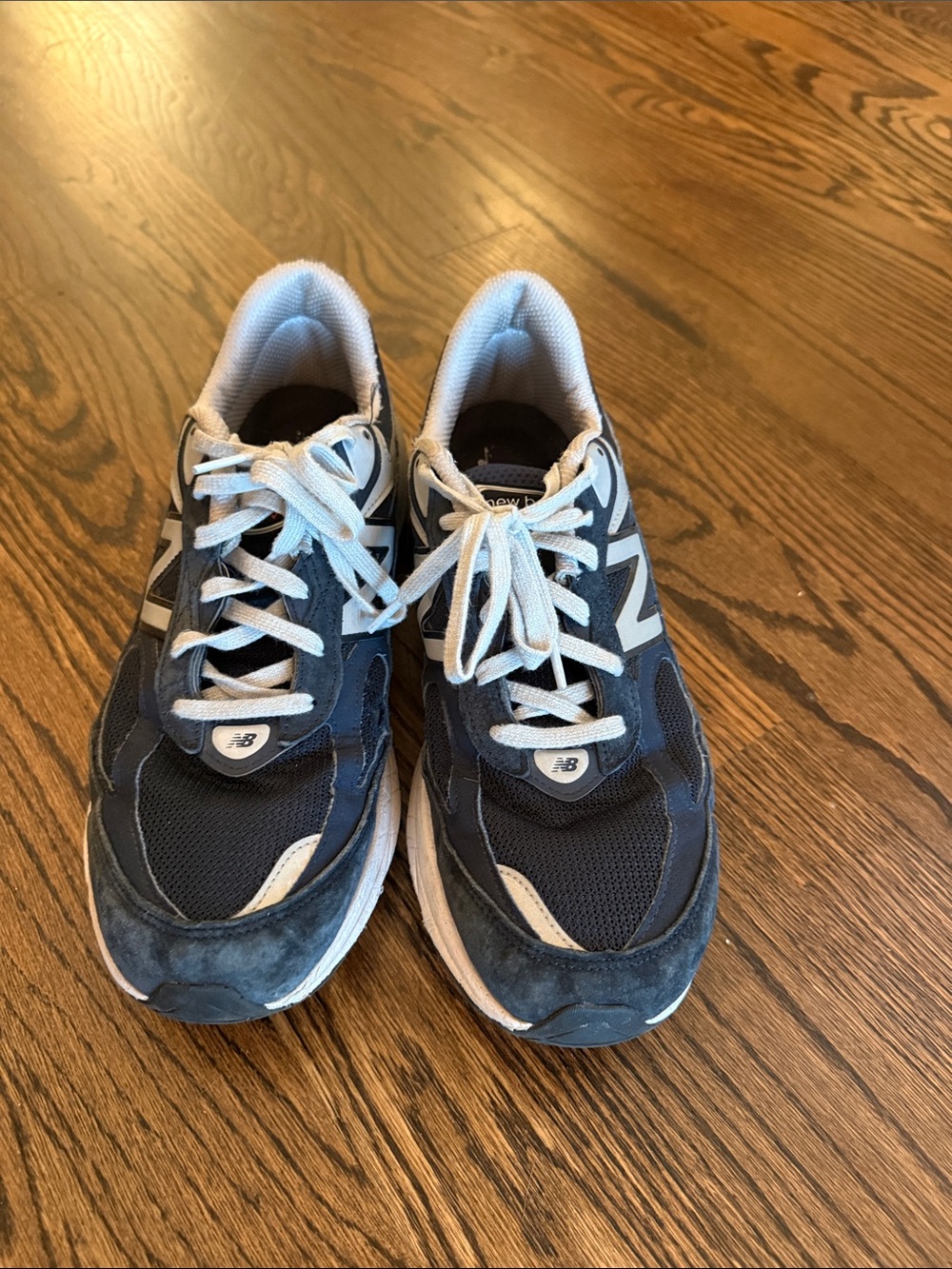 New Balance Men Navy and White Athletic Sneakers